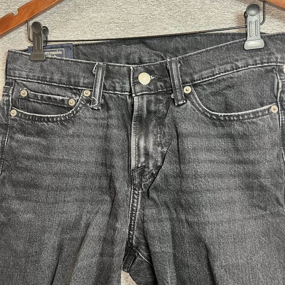 Abercrombie & Fitch Jean Shorts Women 26W (30x9 Actual) Stretch Cut Off Black - Picture 3 of 12